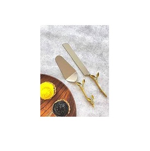Juego de cuchillos y servidor de latón de alta calidad para pastel, vajilla decorativa de alta calidad para fiestas, cuchillos de latón para pastel y servidor en venta - Product Image 2