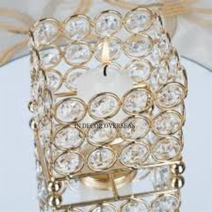 คริสตัลตกแต่งบ้านและโรงแรมประดับด้วยลูกปัดที่วางเทียนตรงกลางโต๊ะโต๊ะ - Product Image 1