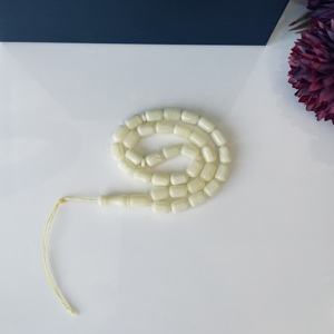 Misbaha en ambre blanc de la Baltique, petites perles en forme de baril, perles de prière islamiques naturelles - Product Image 6