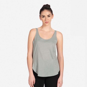 Camiseta sin mangas suave y básica elástica con cuello redondo plisado para mujer - Product Image 1