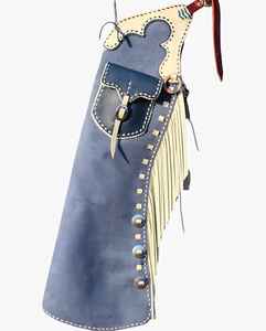 Chaps en cuir western pour hommes avec fermeture à boutons et poche personnalisable pour l'équitation et l'entraînement - Product Image 1