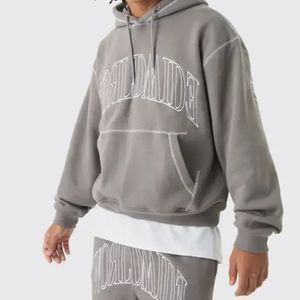 Ensemble de survêtement à capuche pour homme, grande taille, tenue décontractée pour les activités quotidiennes, respirant, 100% coton, confortable, léger - Product Image 5