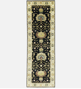 Handmade Wool <b>Runner</b> Rug blue and flower pattern hand knotted turkish knot <b>for</b> kitchen living room <b>Hallway</b> <b>Carpet</b> - Product Image 1