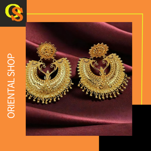 100% exportation qualité pierre boucles d'oreilles ensemble avec luxe conçu 22CT plaqué or Jhumka Style boucles d'oreilles bijoux pour femmes porter - Product Image 3