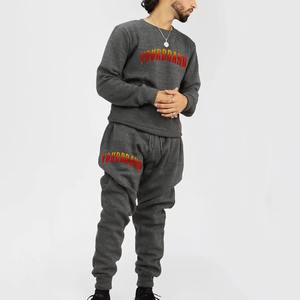 ชุดเซ็ตเสื้อฮู้ดดี้และกางเกงขายาวทรงบานผ้าเฟรนช์เทอร์รี่เนื้อหนา 400gsm คุณภาพสูง ป้องกันไฟฟ้าสถิต สำหรับใส่เล่นกีฬาหรือลำลอง แบบยูนิเซ็กส์ เหมาะสำหรับฤดูหนาว - Product Image 1