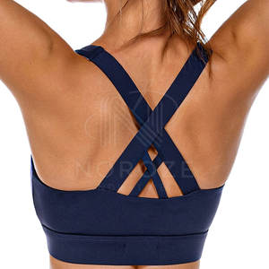 Soutien-gorge de sport respirant de haute qualité pour femme avec logo frontal, maintien élevé, coussinets amovibles, sans coutures, en Spandex/Nylon, pour fitness et entraînement - Product Image 6