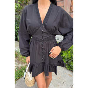 กระโปรงริบบิ้นปักลาย ชุดเดรสระบาย 2897 เอวยางยืด - Product Image 2