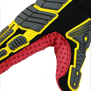 Guantes de Trabajo Resistentes a Cortes y Vibraciones, Recubiertos de Nitrilo y Cuero, Nivel 5, 11 oz, con Muñequera Ajustable, Anti-Impactos - Product Image 5