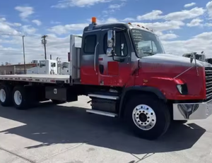 ดีที่สุด!! รถบรรทุกพื้นเรียบแบบ Tandem Axle ขนาด 20 ฟุต 24 ฟุต สำหรับ FreightlinerS 114SD - 410 แรงม้า, เกียร์ Allison 6 สปีด พร้อมส่งออกทั่วโลก - Product Image 1