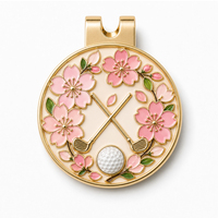 Clip magnétique personnalisé pour chapeau de golf, marqueur de balle, accessoire de golf pour femme, rose fleur de cerisier
