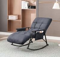Fauteuil à Bascule en Rotin PE de Haute Qualité pour Chambre, Salon et Extérieur, Confortable et Relaxant