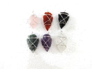 จี้หินอาเกตธรรมชาติขนาด1-1.5นิ้วทำด้วยมือคริสตัลมีค่ากึ่งมีค่าความรักแบบใช้สายคาดหัวลูกศรแบบฮั่นสำหรับห่อจักระอินเดีย - Product Image 3