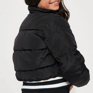 Blouson aviateur classique pour filles en tissu de nylon Design simple Poignets côtelés Fermeture à glissière Idéal pour un usage quotidien Couleur unie Manches complètes - Product Image 2