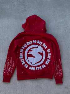 เสื้อฮู้ดดี้หนานุ่มสำหรับฤดูหนาว ผลิตจากวัสดุรักษ์โลก สไตล์โอเวอร์ไซส์ ซิปแบบสั่งทำพิเศษ ผ้าฟลีซ สตรีทแวร์ วินเทจ ล้างสีแบบแอซิดวอช ดีไซน์ทำเก่า สำหรับผู้ชาย - Product Image 4