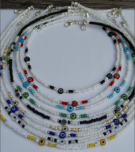 White Beaded <b>Necklace</b>, Beaded <b>Necklace</b> , Seed <b>Bead</b> <b>Necklace</b> Fringe Beaded Bandana - Product Image 1