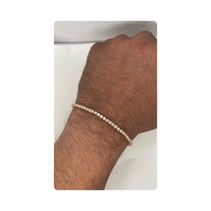 Bracelet tennis luxueux personnalisé en or 10 carats avec diamants CVD pour homme, à porter au quotidien - Product Image 5