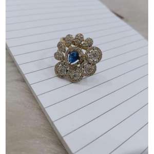 Bague en or plaqué avec motif floral clouté, bijoux de mariage, bague faite à la main, produit en vrac personnalisé pour la vente en gros - Product Image 1