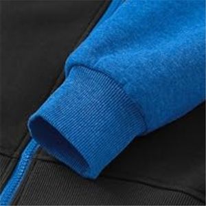 Logo personnalisé hommes haute qualité fermeture éclair sweats à capuche avec poches ensemble pantalon de gym pulls décontractés imprimé tricoté Jogging survêtement - Product Image 4