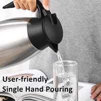 Botol Vakum Stainless Steel Hitam 2 Liter, Termos, Botol Air Terisolasi, Teko Kopi Teh, untuk Berkemah, Rumah, Kantor