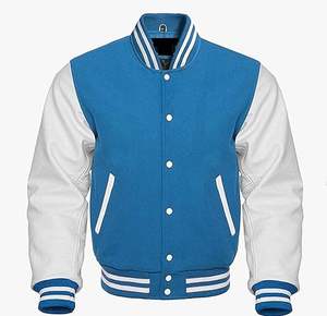 เสื้อแจ็กเก็ตขนสัตว์ผสมแขนเสื้อทำโลโก้ได้ตามต้องการแบบ2026มีให้เลือกทุกขนาดผู้ผลิต OEM ราคาดี - Product Image 1