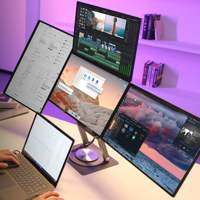 Lepow FlexScreen Sistema de 4 monitores portátil 18,5 pulgadas Modular LED IPS Pantalla ancha Compatible Tipo C para uso comercial de juegos