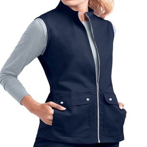 Gilets de travail pour femmes de haute qualité, uniformes d'hôpital personnalisés OEM, fermeture éclair, faible MOQ, tissu en tricot extensible respirant, aiguille - Product Image 3