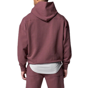 Sweats à capuche en coton éponge français double couche personnalisés poids lourd pour la conception d'impression bouffante Streetwear pour la saison d'hiver recadrée à capuche - Product Image 2