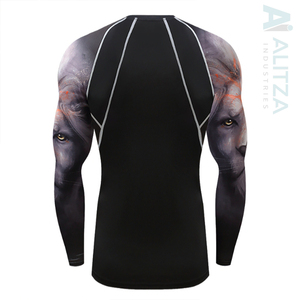 Rashguard pour homme UPF50, manches longues, séchage rapide, respirant, spandex/nylon 240g, MMA, Jiu Jitsu, BJJ, grappling, vêtements de sport de compression - Product Image 4