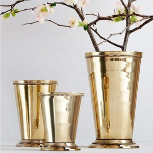 Decorative Tabletop Brass Planter Pot with Golden Shine Finish for Office Desk Living Room or <b>Shelf</b> Use - Product Image 1