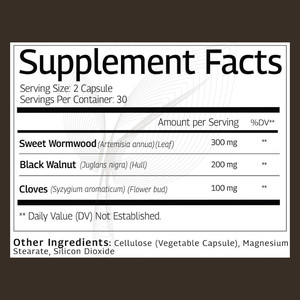ओएम/ओडी वर्मवुड काले अखरोट के क्लॉव कैप्सूल, साफ करने के लिए काले अखरोट का अर्क, डिटॉक्स, आंतों - Product Image 6