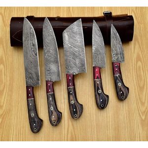 Couteau professionnel de l'usine de coutellerie OEM ODM personnalisé en gros ensemble de couteaux de chef de cuisine en acier Damas pour la vente ensemble de couteaux de chef - Product Image 6