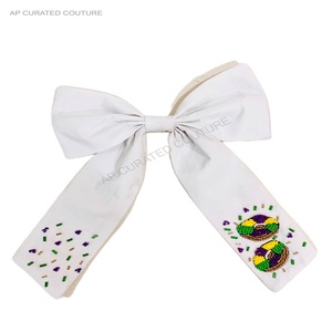 Beaded Hair <b>Bows</b> Hair Accessories Handcrafted Seed Beaded Sports alligator Tail <b>Bows</b> Beaded <b>Headband</b> Trendy Beaded <b>Bows</b> - Product Image 2