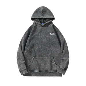 Sudadera con capucha personalizada de gran tamaño y de alta calidad para hombre, sudadera vintage con cremallera para hombre, Sudadera con capucha lavada con ácido desteñida al sol - Product Image 2
