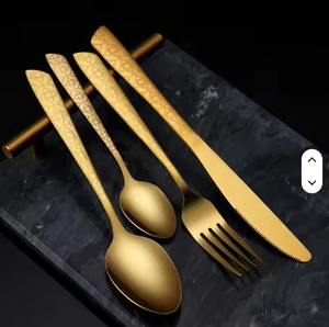 Juego de cubiertos de oro pulido de lujo Cubiertos para el hogar Hotel Restaurante para Navidad - Product Image 3