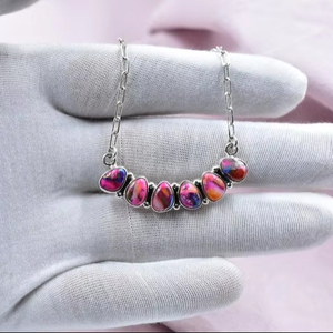 Elégant collier de réglage de lunette en argent sterling plaqué rhodium rose Dahlia turquoise avec chaîne de 18 pouces - Product Image 1