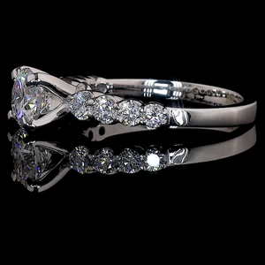 แหวนแต่งงาน3กะรัตทำจากเพชรที่ Vs1สีขาวบริสุทธิ์ทำจากทองคำแท้18K สีเหลืองทองทรงกลมมีปลายแหลม - Product Image 2