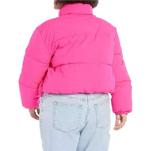 Chaqueta de Invierno Extragrande para Mujer Estilo Americano con Relleno de Algodón, Chaqueta Corta Acolchada para Exteriores con Cuello en Contraste - Product Image 6