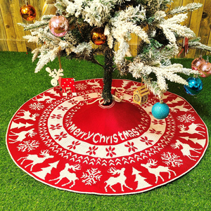 Jupe de sapin de Noël, nouveau design, tissu doux et confortable, housse ronde pour base de sapin de Noël, accessoire festif pour la maison - Product Image 1