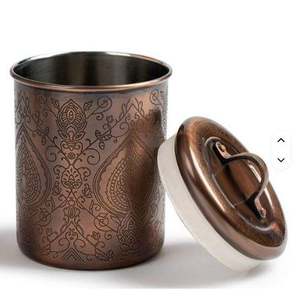 Tarro de almacenamiento de cobre antiguo con diseño de logotipo en relieve Contenedor de condimentos de cubierta nueva clásica y tarro de especias - Product Image 2