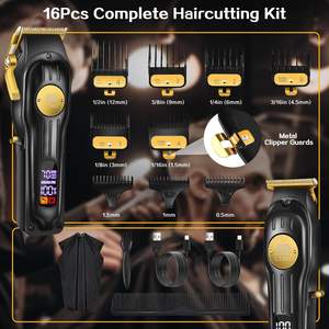 Kit de tondeuses à cheveux sans fil professionnelles, lames en acier inoxydable, rechargeables par USB, pour la coupe de cheveux, la tondeuse à barbe, le rasage - Product Image 5