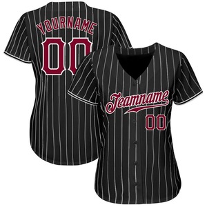 Camiseta de béisbol auténtica en blanco y negro personalizado - Product Image 2
