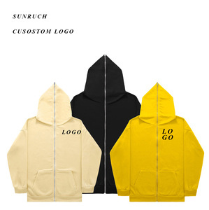 Sweat à capuche zippé personnalisé de luxe Doublure en polaire douce Sweat à capuche zippé intégral pour hommes femmes Vêtements de rue décontractés Vêtements de sport - Product Image 1