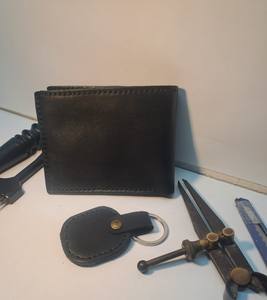 Portefeuille en cuir de vache véritable vintage fait à la main, à deux volets, pour homme, fermeture ouverte courte, élégant, avec fonction RFID, cadeau - Product Image 2