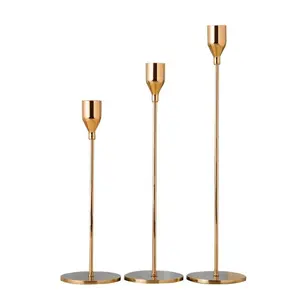 Precio al por mayor, nuevo diseño, soporte votivo chapado en oro de latón y Metal para decoración del hogar, vajilla de Navidad, vela elegante - Product Image 1