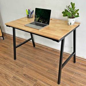 68194 Escritorio minimalista de madera con forma de A, con estantería y almacenamiento, altura ajustable, 100x60x75 cm - Product Image 2