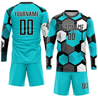 Seragam Sepak Bola Pria Kustom Berkualitas Tinggi, Jersey Cetak Bernapas Tahan Air Sublimasi OEM/ODM Bangladesh Poliester/Katun