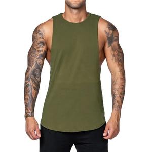 Débardeur pour homme 100% coton avec capuche, poche, broderie, décontracté, pour la salle de sport, l'entraînement, la course à pied, impression personnalisable disponible, couleur unie, OEM - Product Image 1