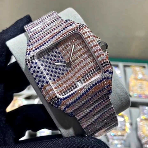 Reloj de Lujo Personalizado de Alta Gama con Diamantes Completos, VVS Cultivados en Laboratorio, Estilo Hip Hop, Relojes Mecánicos de Acero Inoxidable - Product Image 1