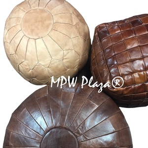Puf cuadrado de mosaico de plaza, a elegir relleno o sin relleno, cuero marroquí Premium - Product Image 1