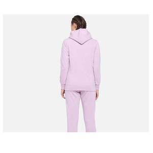 Jersey de entrenamiento de gran tamaño para mujer de Color sólido con logotipo personalizado chándales Rib Cuff Hoody Pocket 100% algodón de talla grande para invierno - Product Image 3
